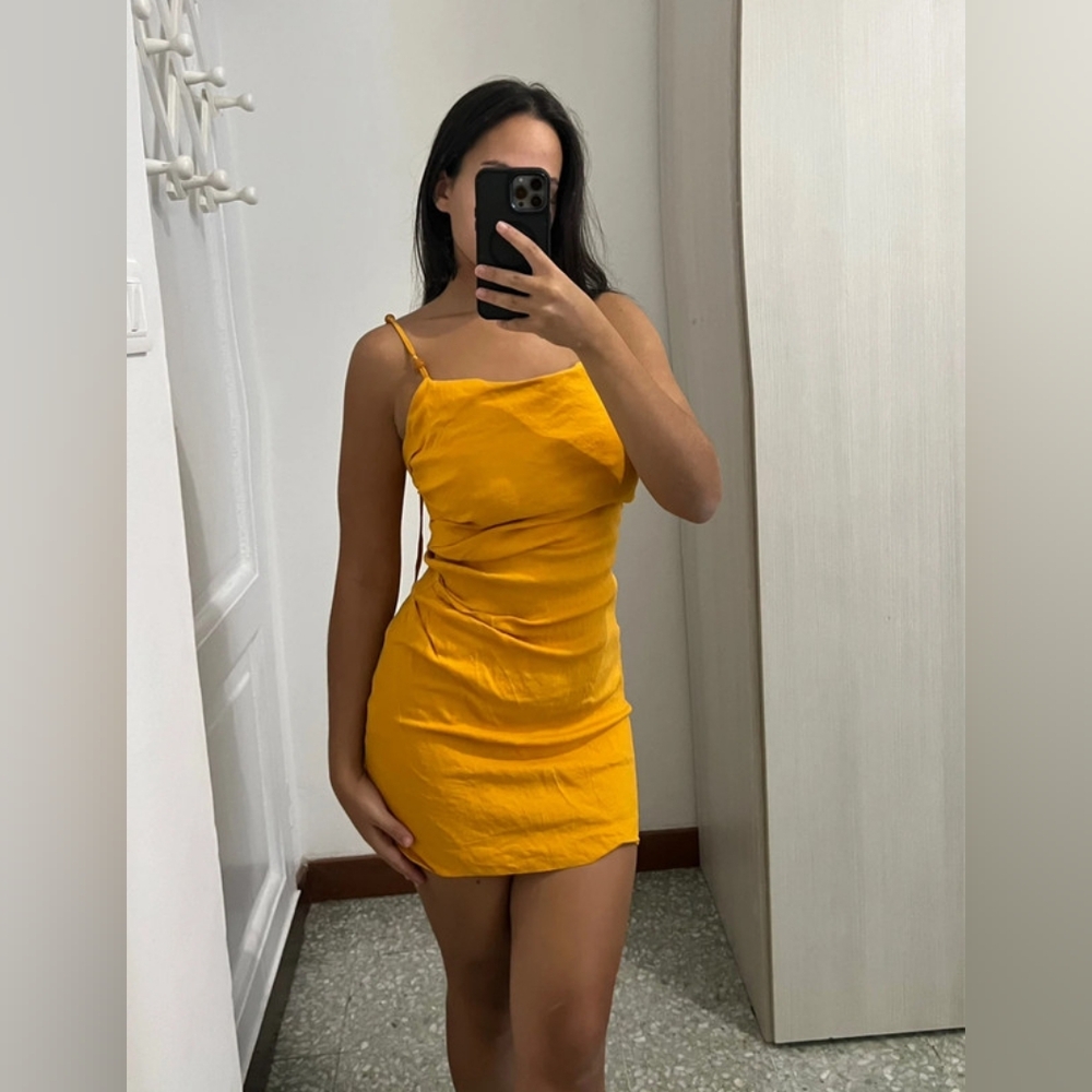 Yellow Sleeveless Mini Dress